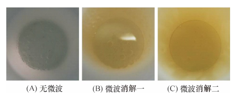 圖8無微波消解和微波消解的實驗效果